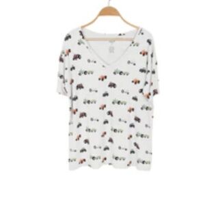 Kyte BABY relaxed fit v neck tractor print t shirt
